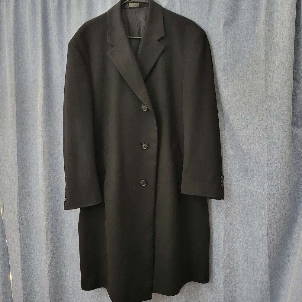 Jos A Bank 100% Cashmere Overcoat Black 42S Classic Top Coat